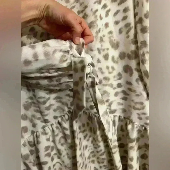 ANTHROPOLOGIE— Cheetah Dress Ruffle Bottom Mare Mare Dress: M - Picture 7 of 10